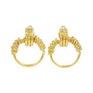 Pre Loved chanel Women Gold Earrings